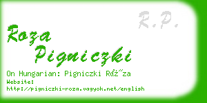 roza pigniczki business card